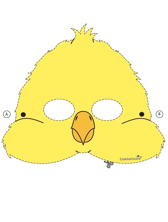 çocuklar için hazır kağıttan ördek maskesi şablonu